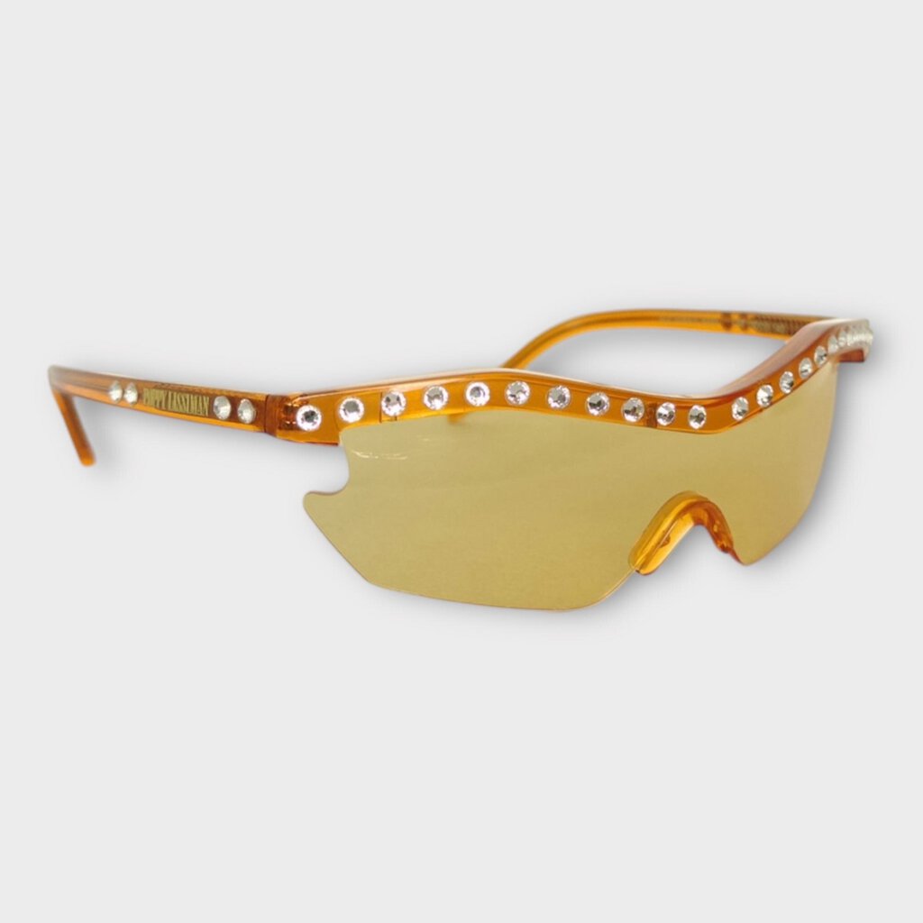 Poppy Lissiman Orange Alcatraz Diamanté Brow Glasses