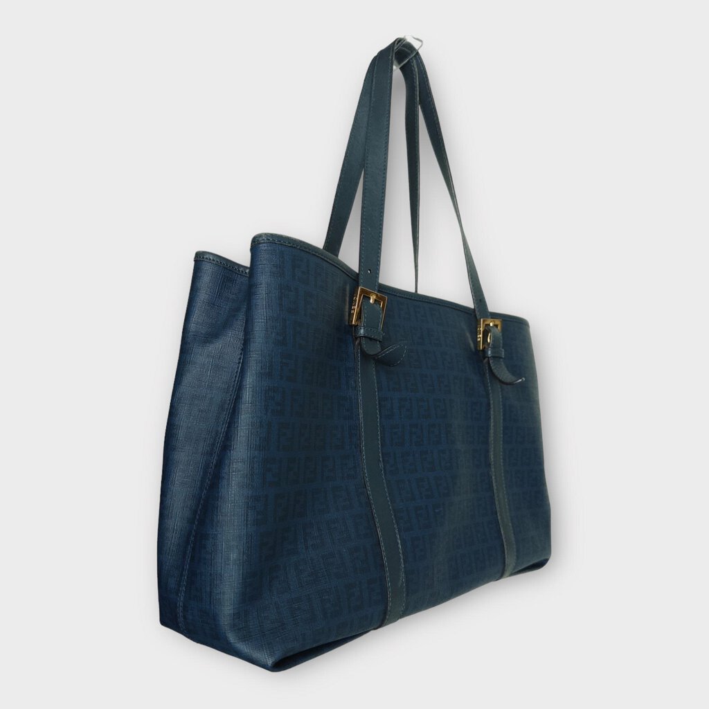 Fendi Blue Monogram Zucchino Tote Bag