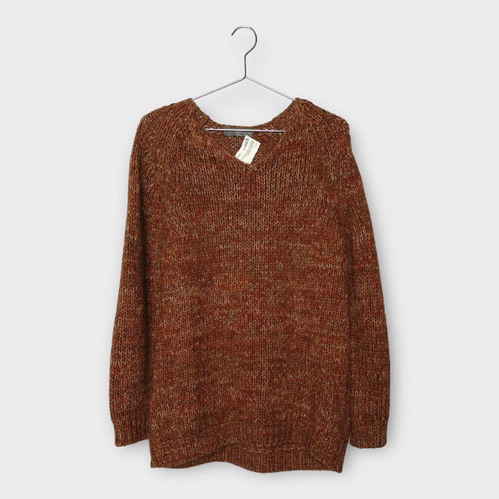 Alexander McQueen Brown Chunky Knit V-Neck Sweater