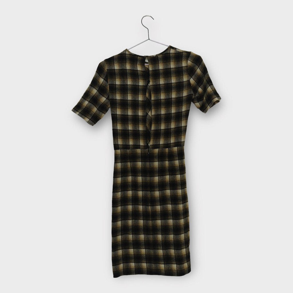 Isabel Marant Etoile Brown Plaid Wool Blend Dress