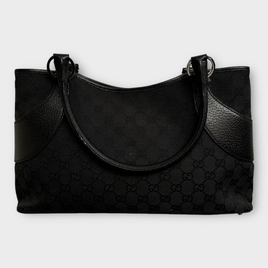 Gucci Black Monogram Canvas Shoulder Bag