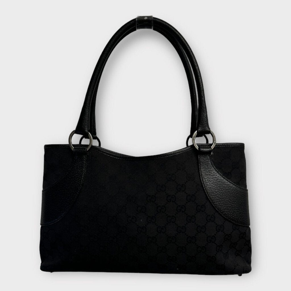 Gucci Black Monogram Canvas Shoulder Bag