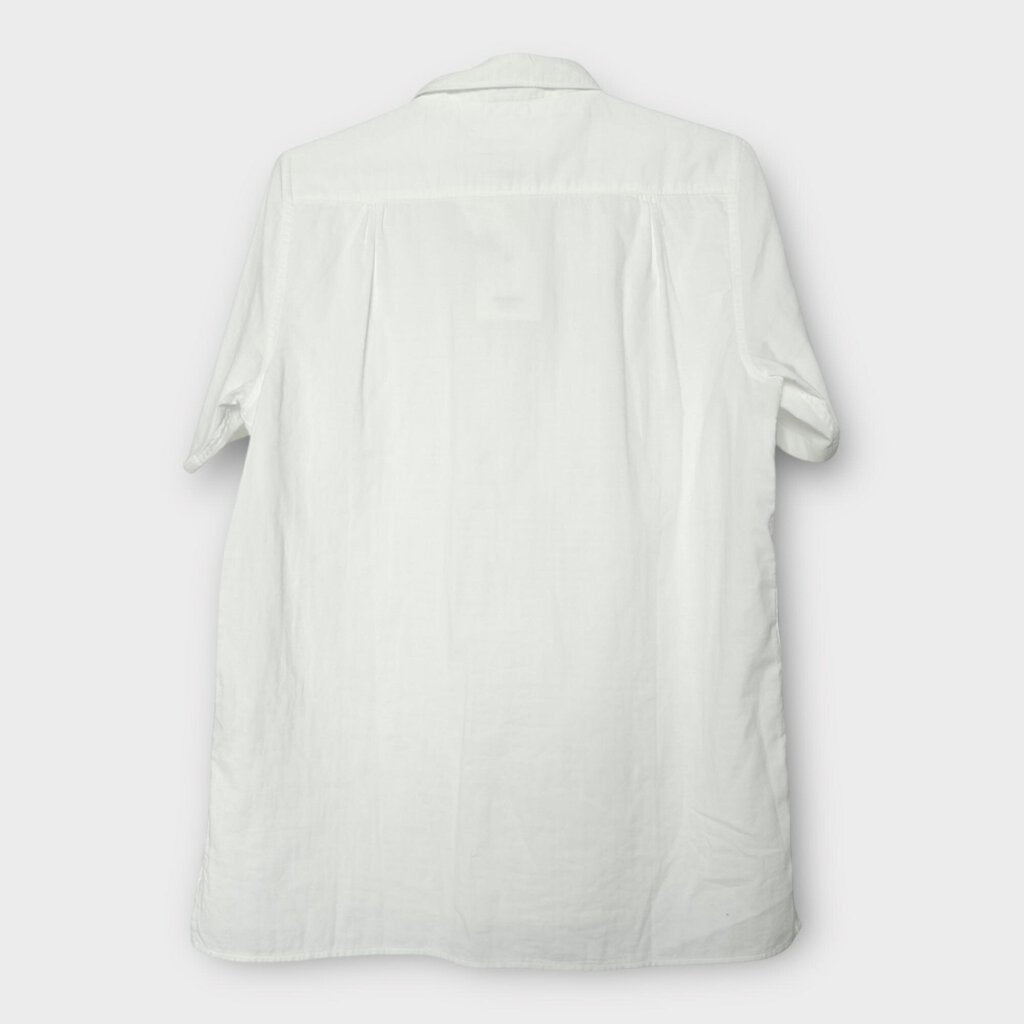 Norse Projects White Cotton Half Button Shirt