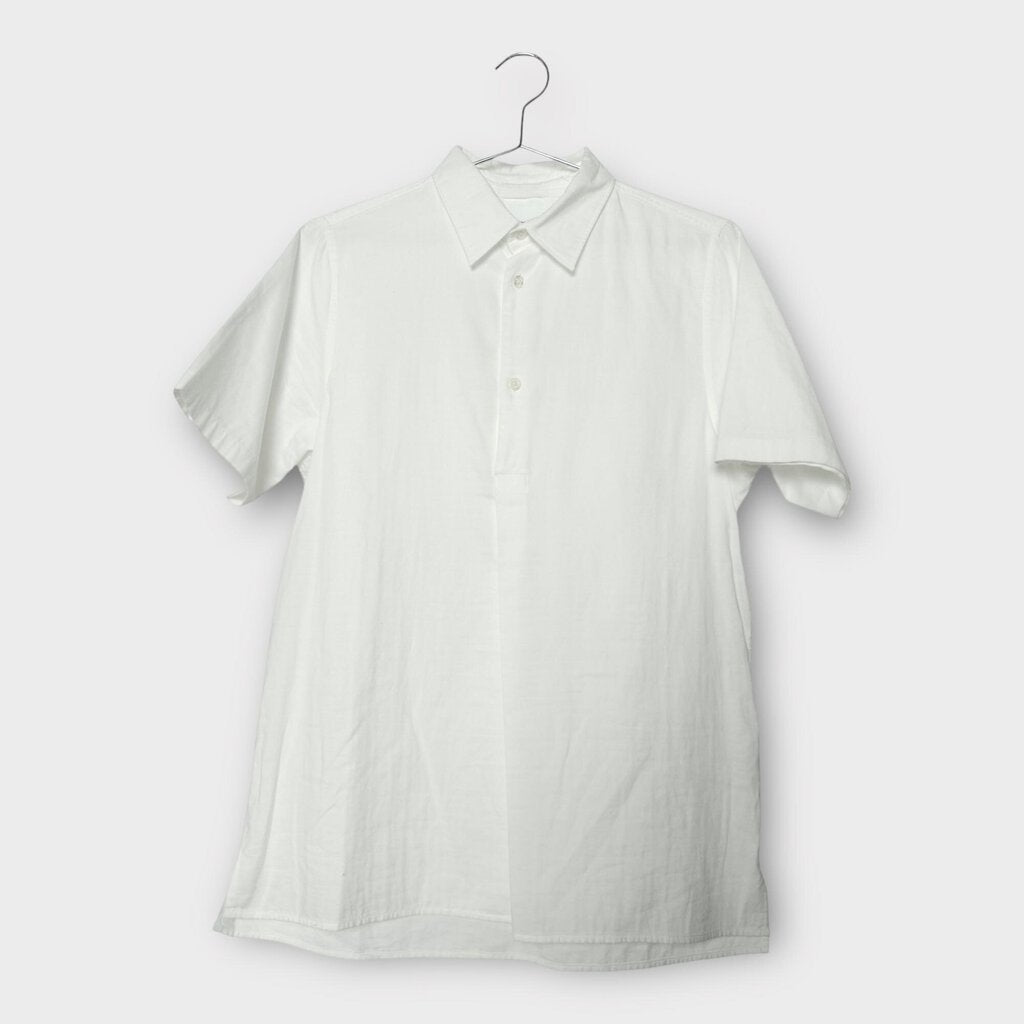 Norse Projects White Cotton Half Button Shirt