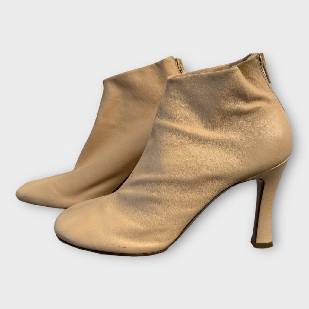 Celine By Phoebe Philo Beige Leather Ankle Boots