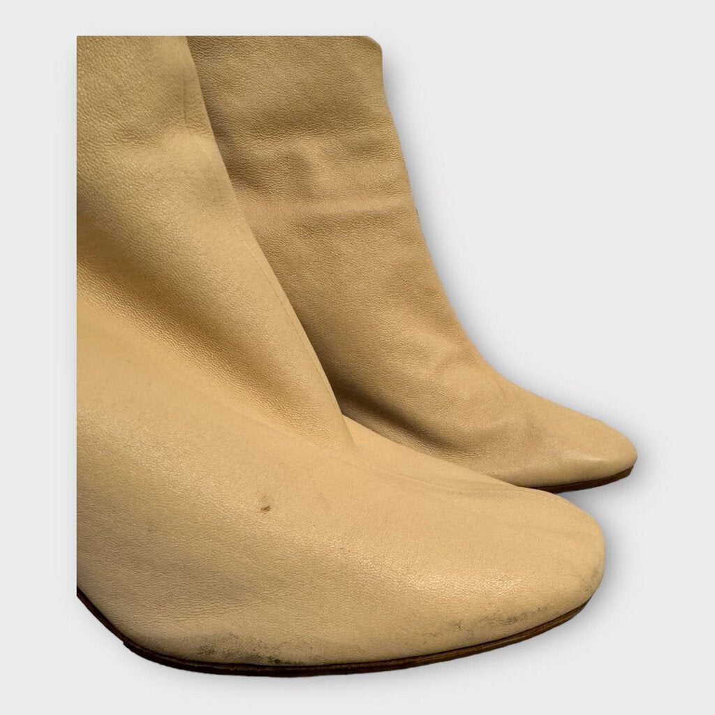 Celine By Phoebe Philo Beige Leather Ankle Boots