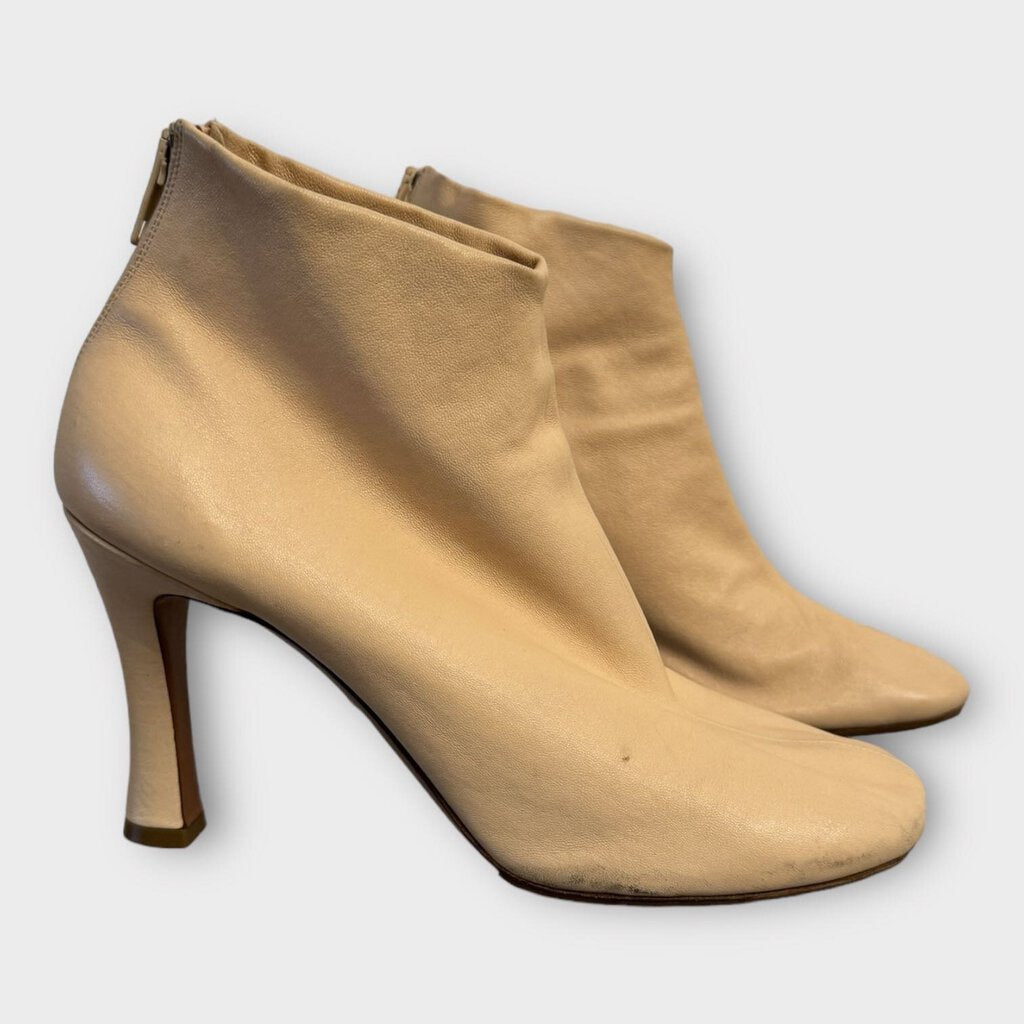 Celine By Phoebe Philo Beige Leather Ankle Boots