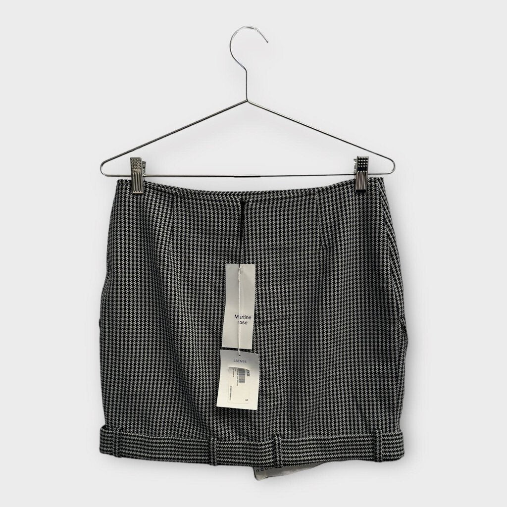 Martine Rose Black & White Houndstooth Upside Down Skirt