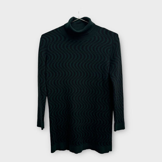 Dries Van Noten Green & Black Swirl Roll Neck Knit