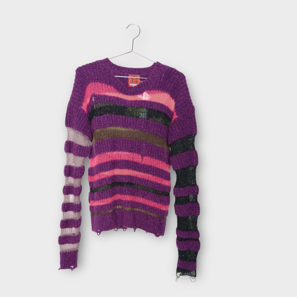 Heaven by Marc Jacobs Purple Bumpy Stripe Sweater