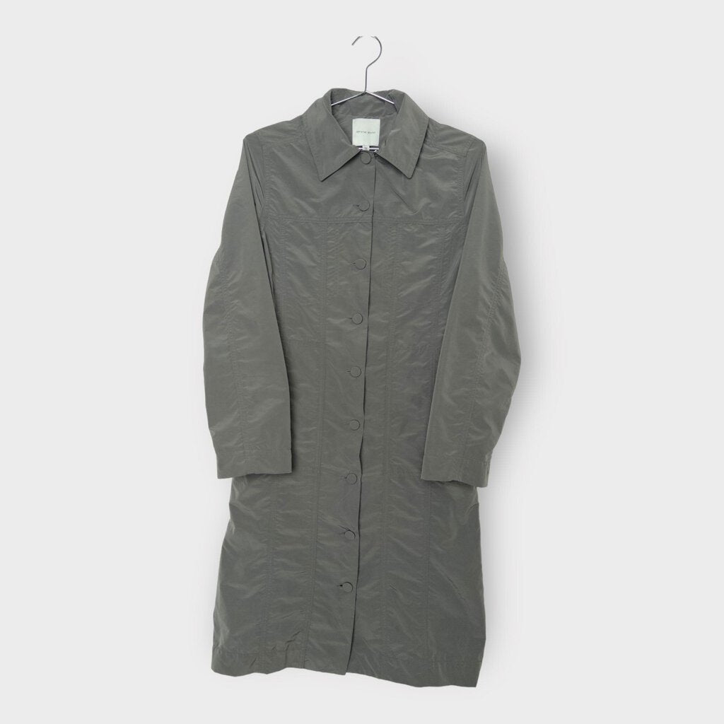 Krystal Deans Grey Nylon Longline Hyrdro Coat