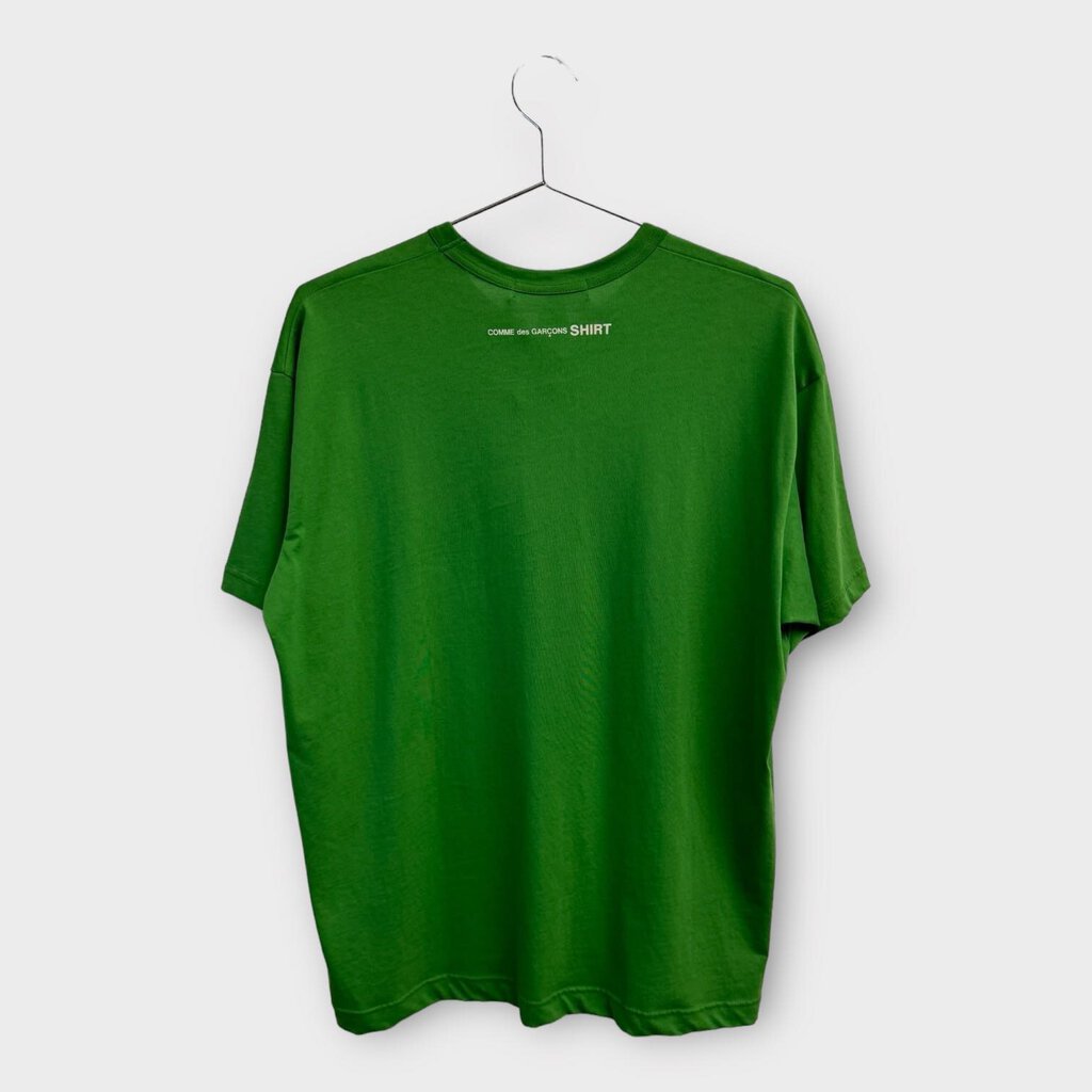 Comme Des Garcons Shirt Green Logo Tee