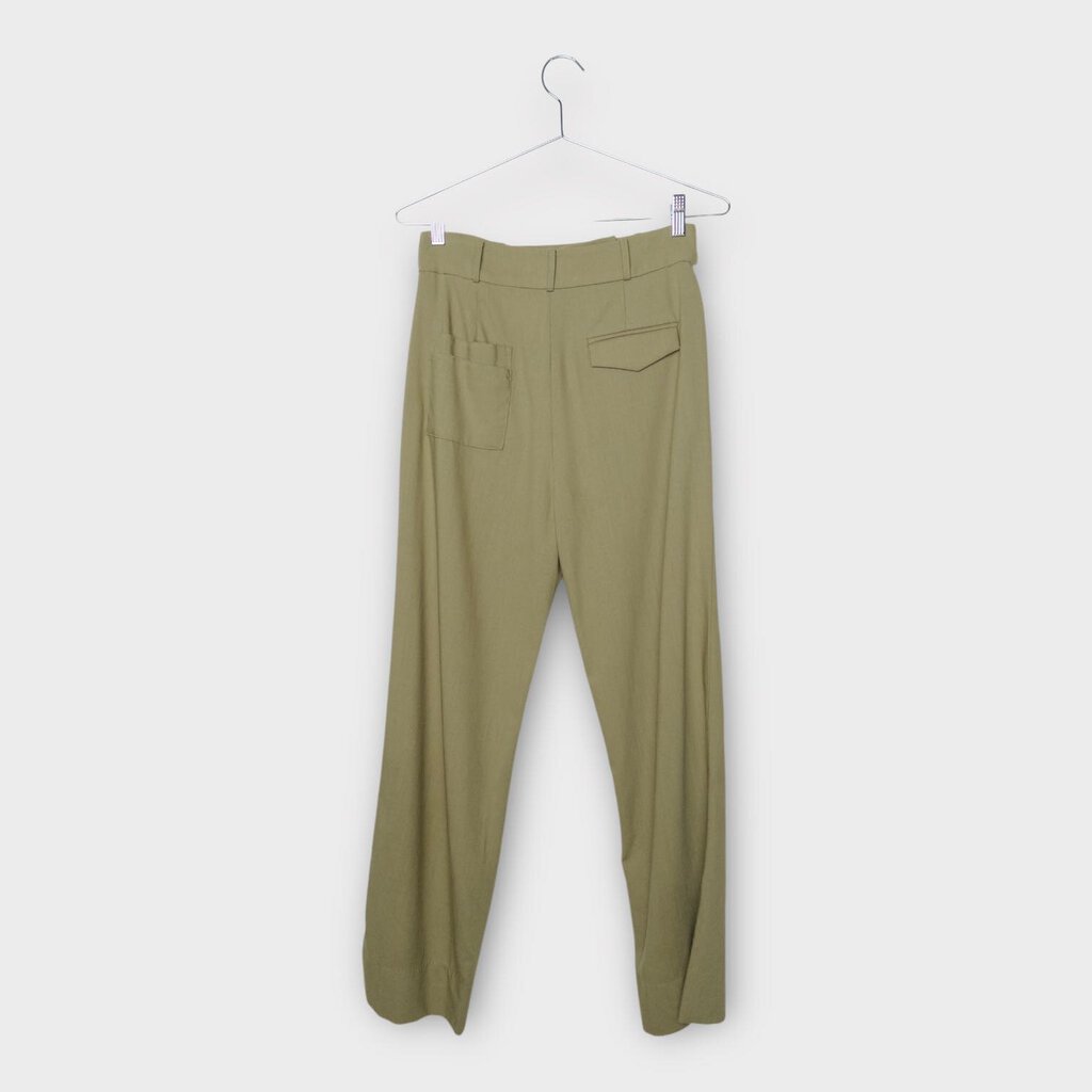 Minasong Khaki Wool Cut Out Waist Trouser