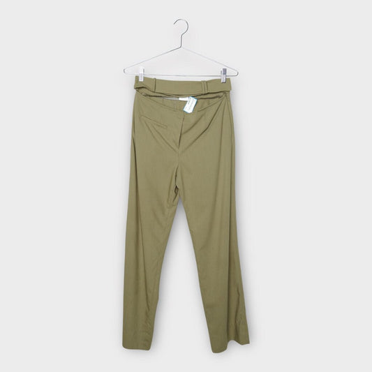 Minasong Khaki Wool Cut Out Waist Trouser