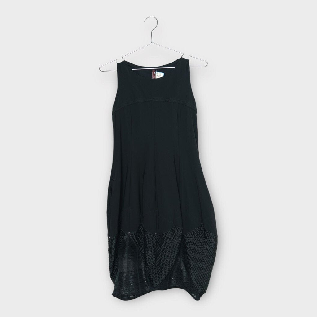 High Tech by Claire Campbell Black Panelled Bubble Midi Dress