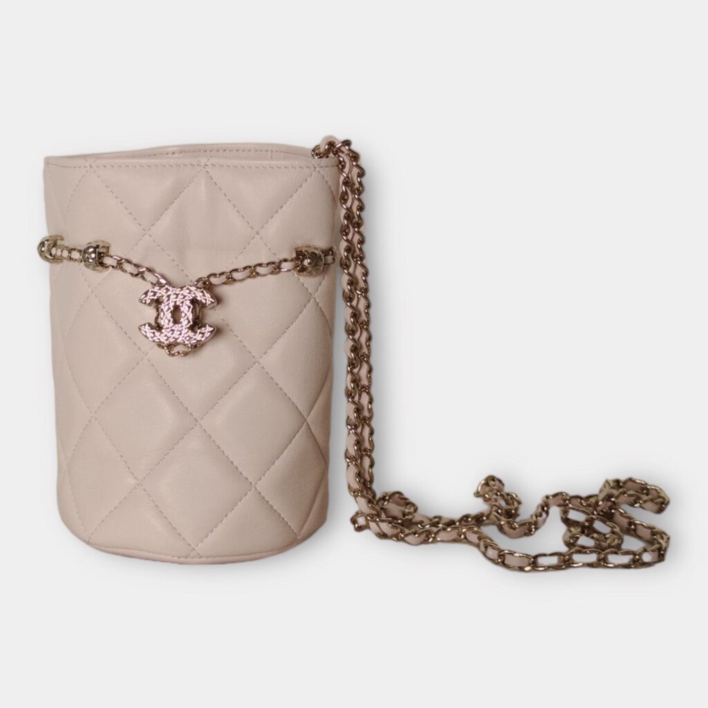 Chanel Pink Leather Mini Bucket Bag