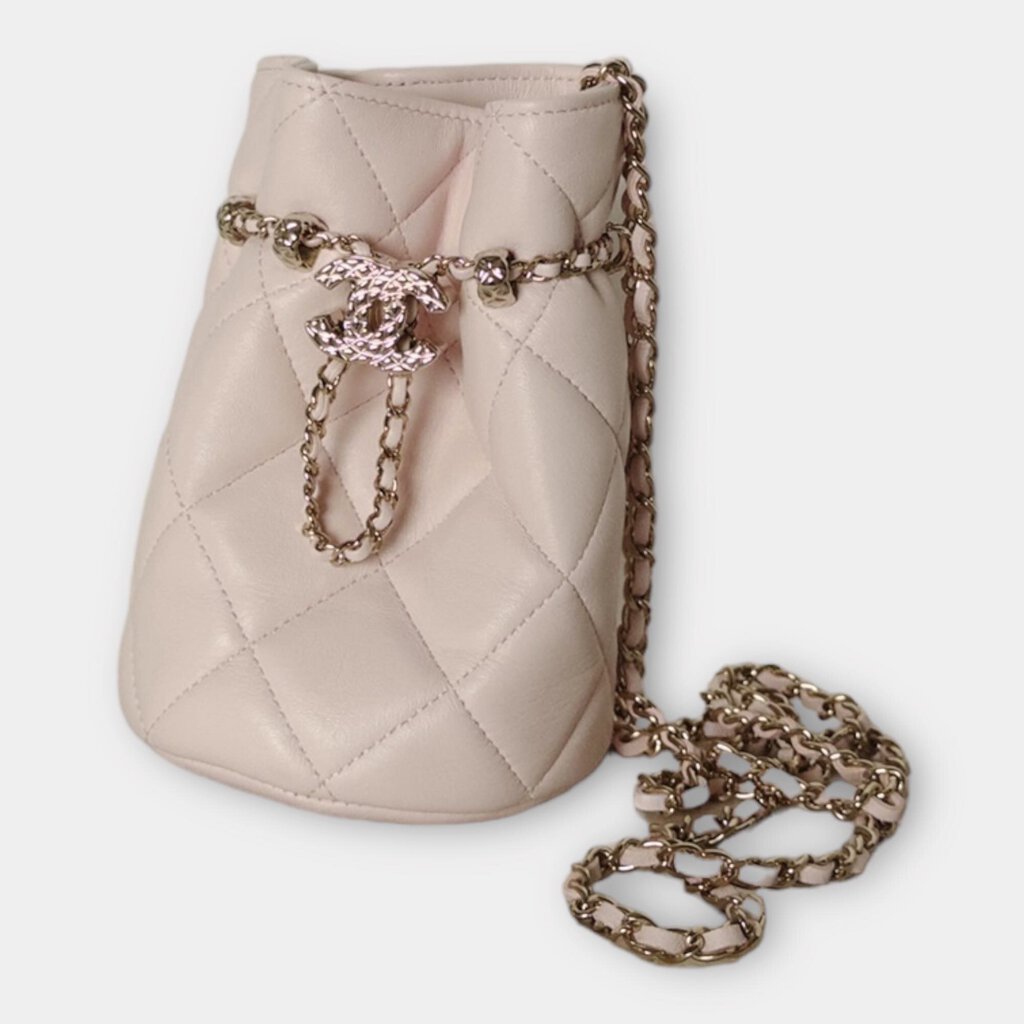 Chanel Pink Leather Mini Bucket Bag