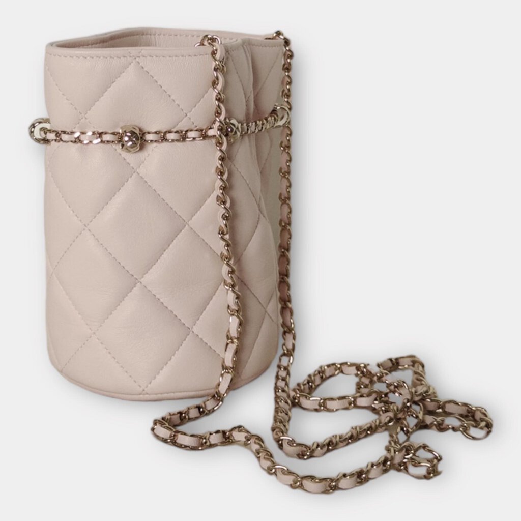 Chanel Pink Leather Mini Bucket Bag