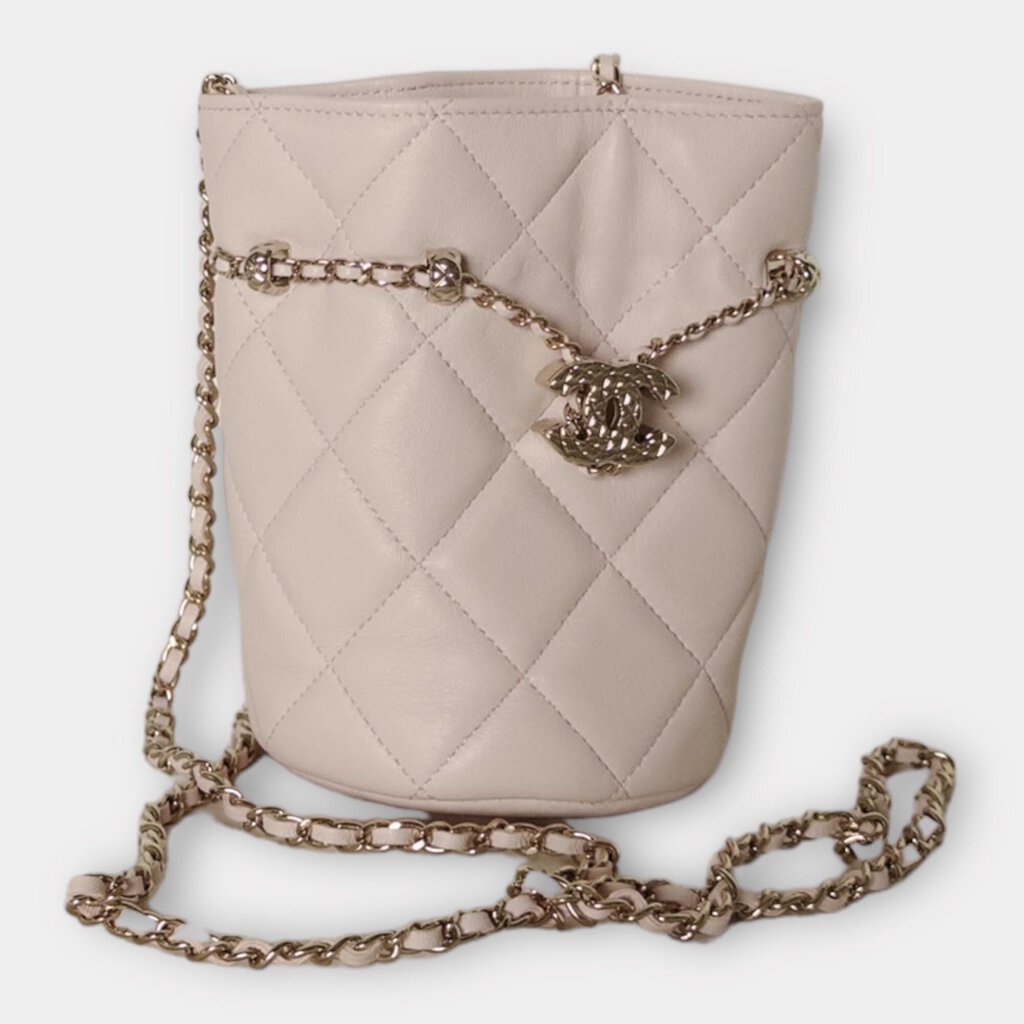 Chanel Pink Leather Mini Bucket Bag