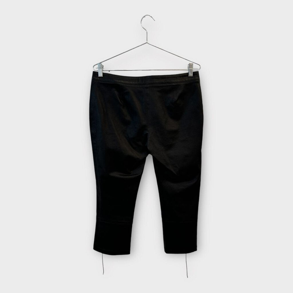 Dion Lee Black Leather 3/4 Hinge Capris