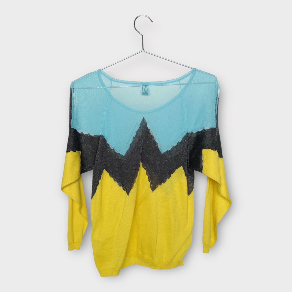 Missoni Blue & Yellow Mesh Knit Top