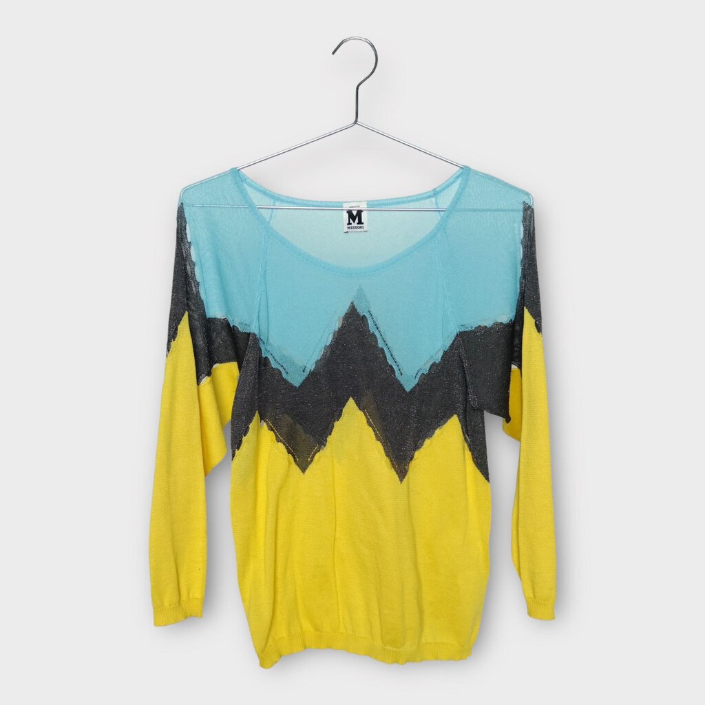 Missoni Blue & Yellow Mesh Knit Top