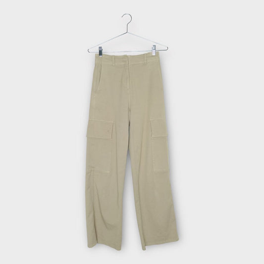 Jac + Jack Beige Cotton Cargo Pants