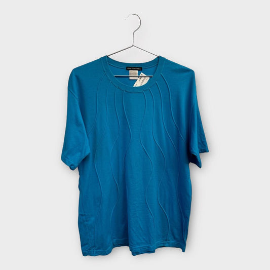 Issey Miyake Blue Piped Squiggle Tee