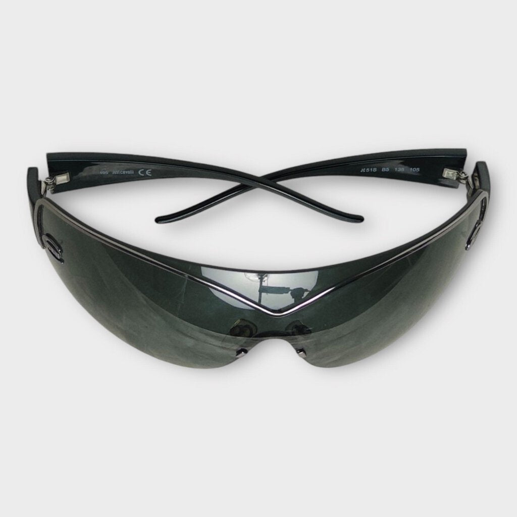 Just Cavalli Black Rimless Wrap Around Sunglasses