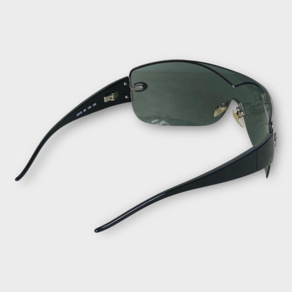 Just Cavalli Black Rimless Wrap Around Sunglasses