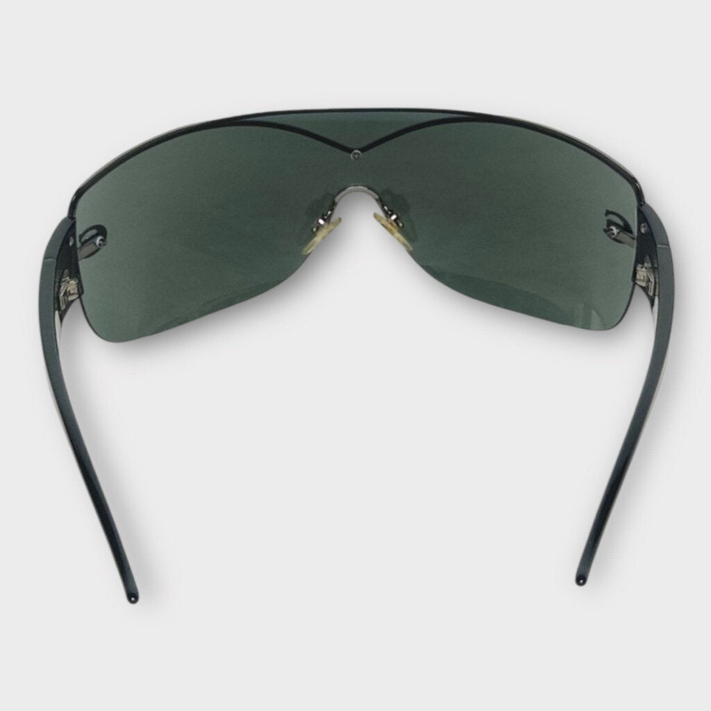 Just Cavalli Black Rimless Wrap Around Sunglasses