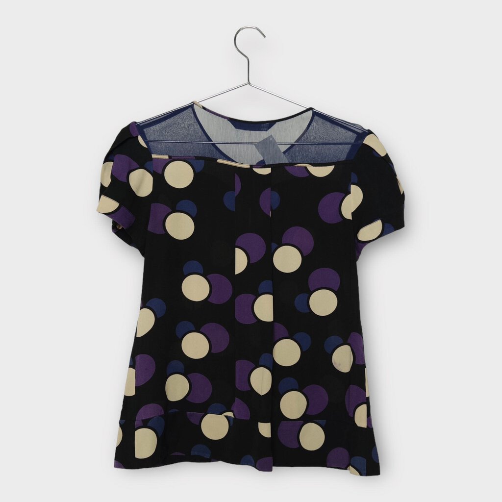 Marc by Marc Jacobs Purple & Black Sheer Polka Dot Blouse