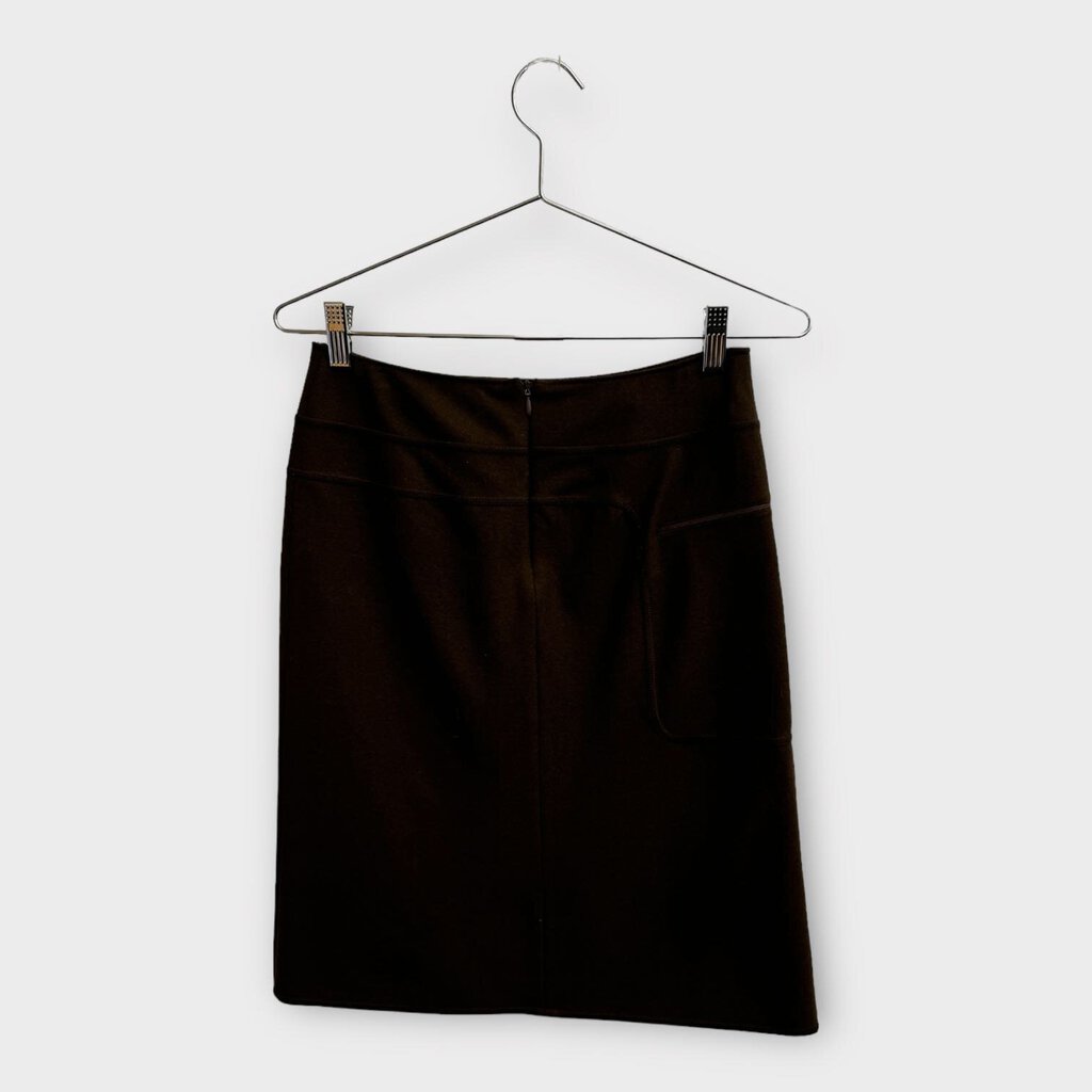 Miu Miu 90s Brown Wool Pocket Detail Skirt