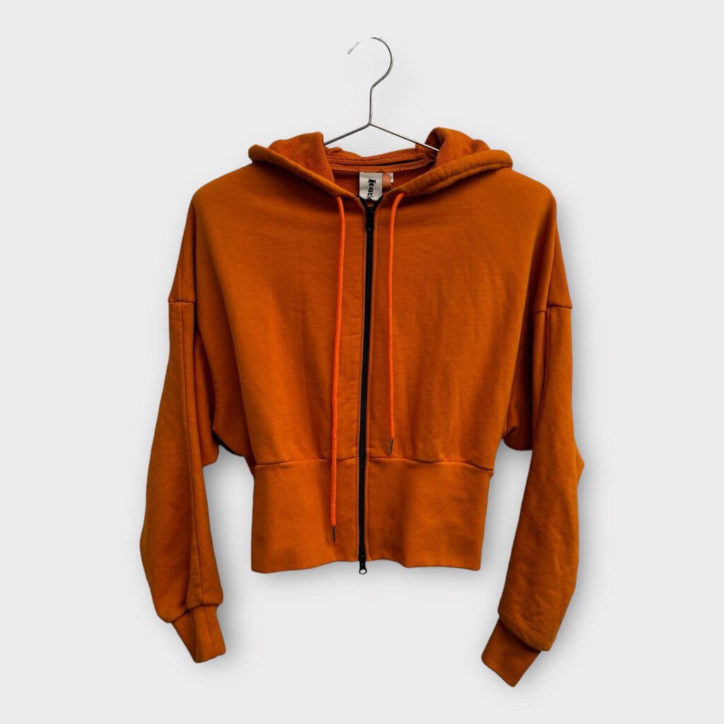 Karla Laidlaw Orange Cropped Circus Hoodie