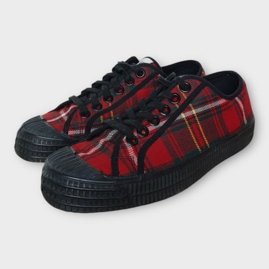 Red Tartan Lace Up Sneakers