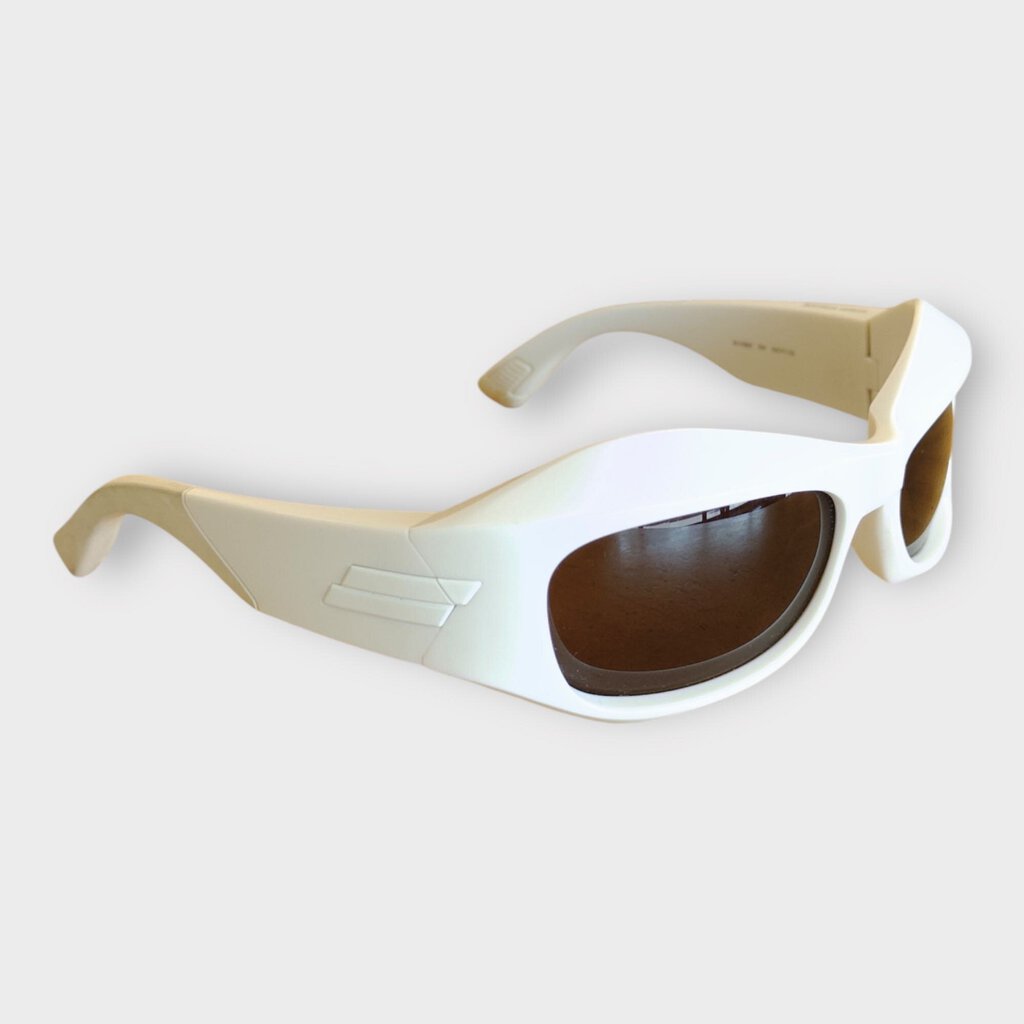 Bottega Veneta Cream Cangi Wraparound Sunglasses