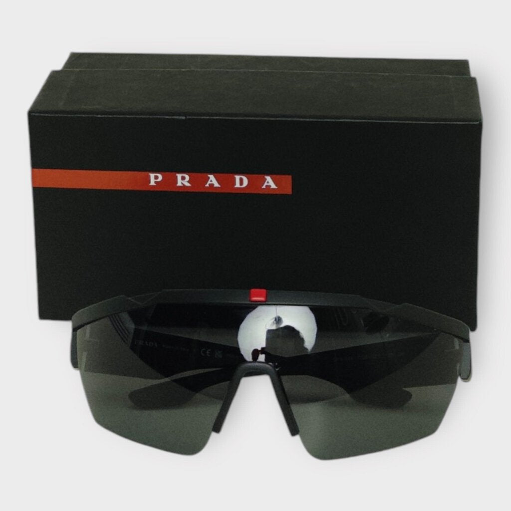 Prada Black & Red Wrap Linea Rossa Sunglasses