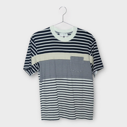 Comme Des Garçons x Ganryu Navy & White Stripe Panelled Tee