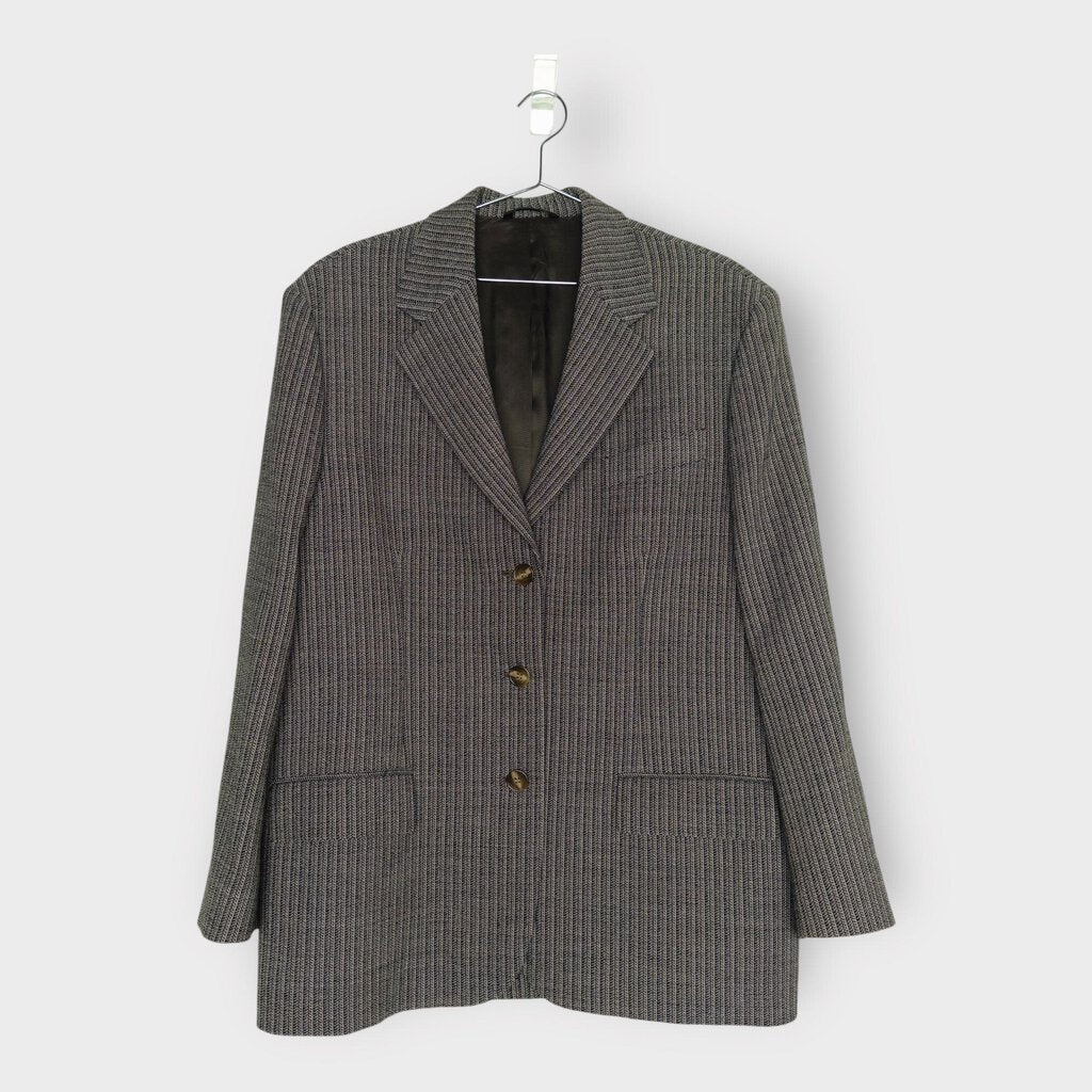 Acne Studios Black White & Taupe Relaxed Fit Blazer