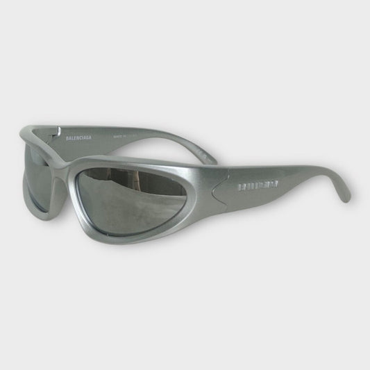 Balenciaga Silver Swift Oval BB0157S Sunglasses