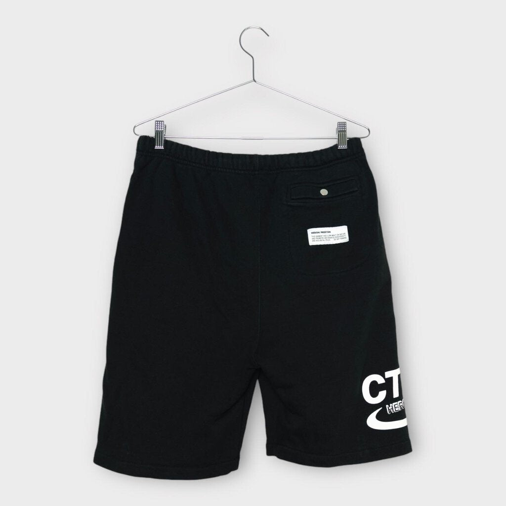 Heron Preston Black & White Text Sweat Shorts