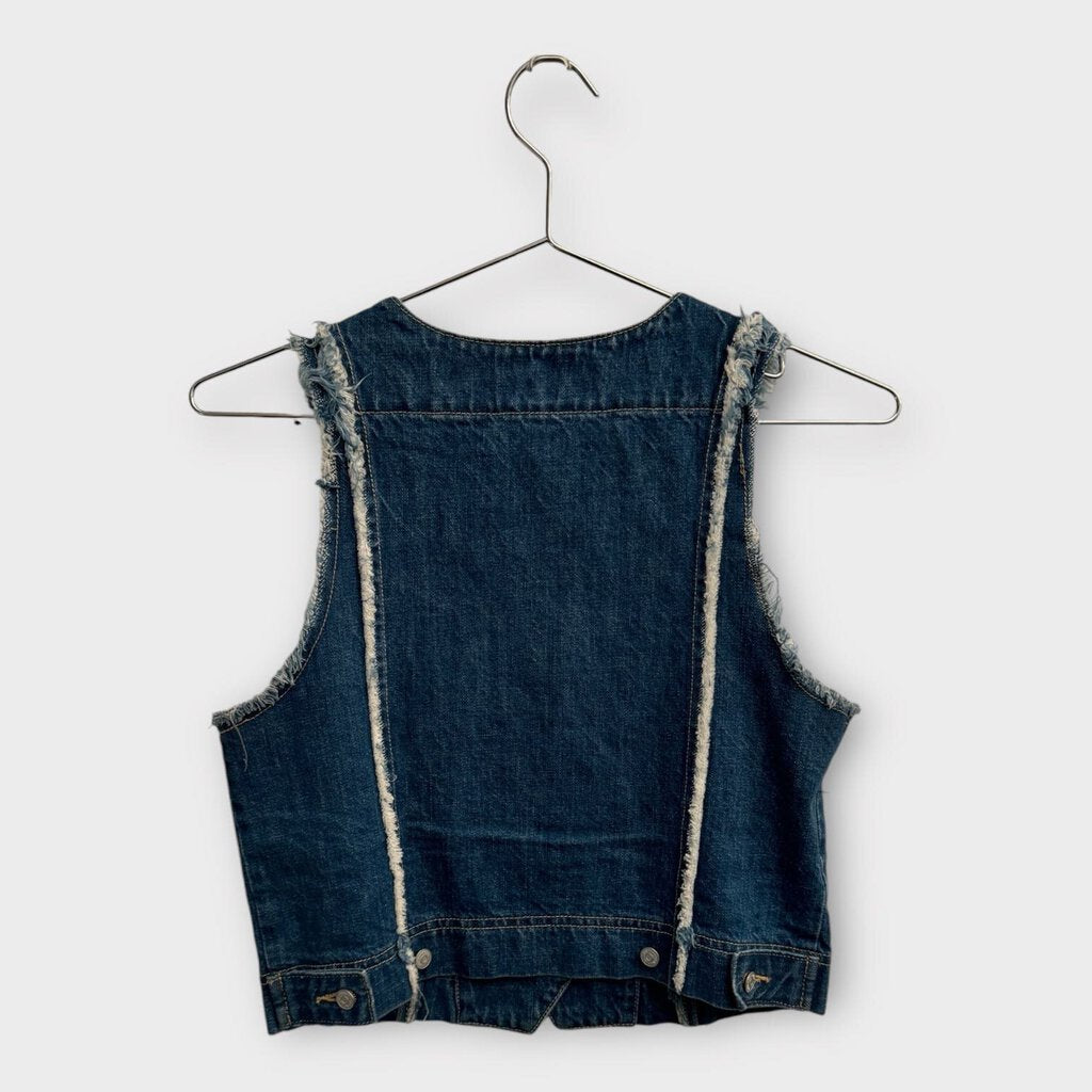 Permanent Vacation Blue Denim 'Deadline' Exposed Seam Vest