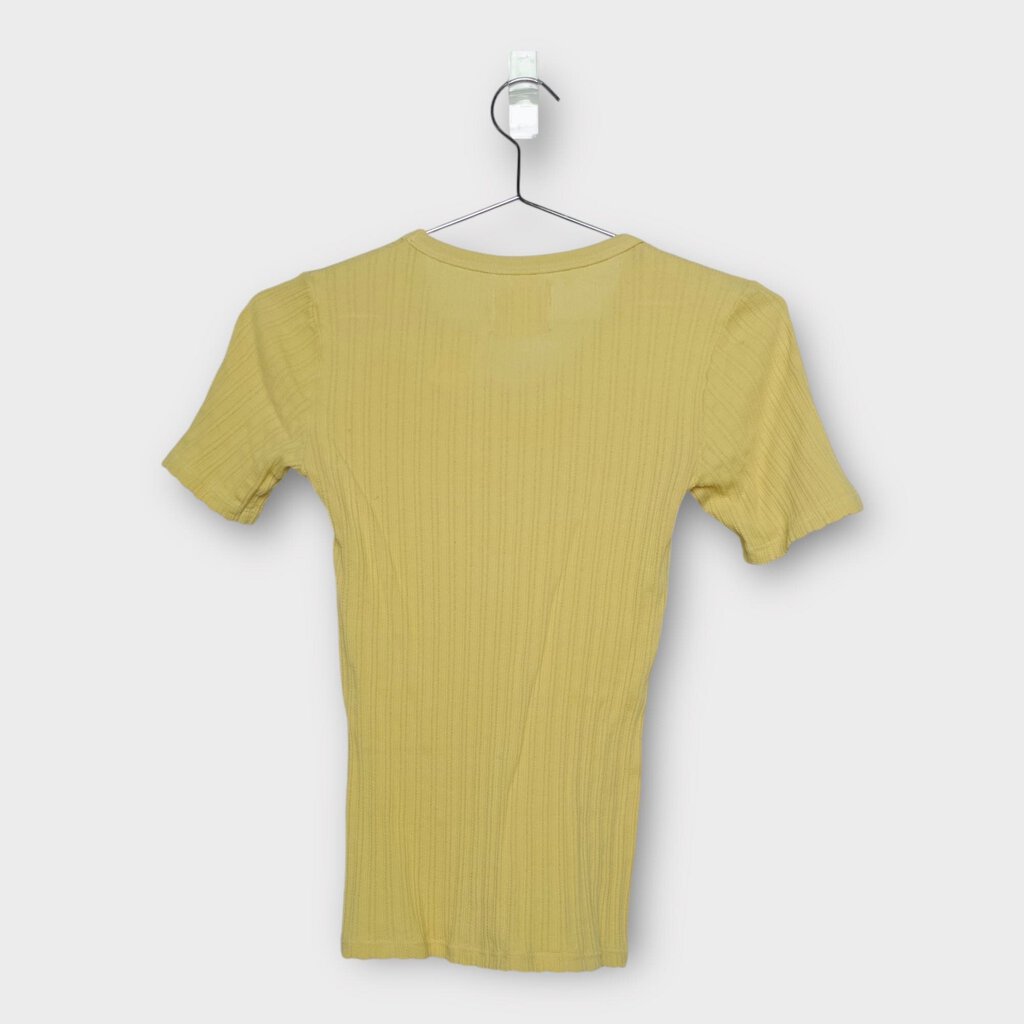 Rudy Jude Yellow Organic Cotton Pointelle Crewneck Tee