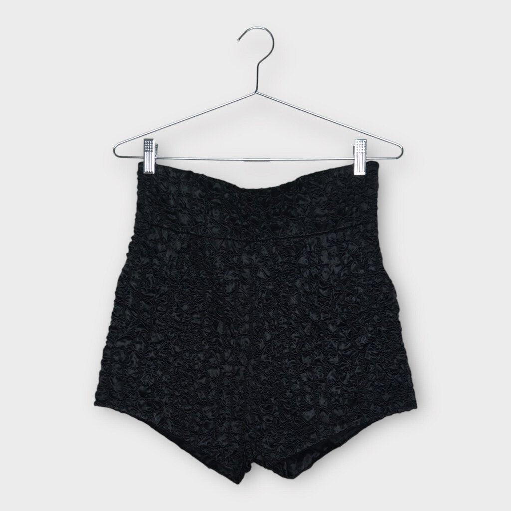 Saint Laurent Black High Waist Smock Mini Short