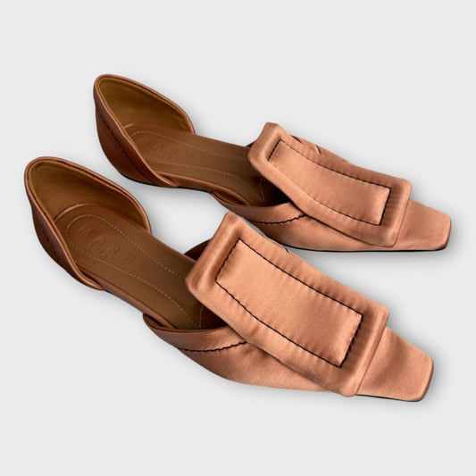 Marni Dusty Pink Satin Flats