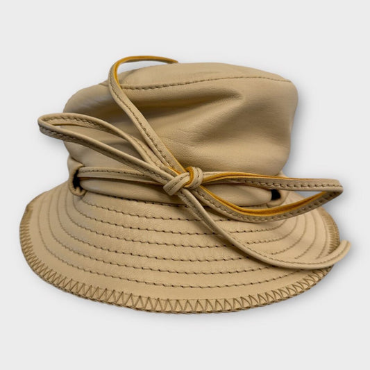 Jacquemus Beige Leather Bucket Hat