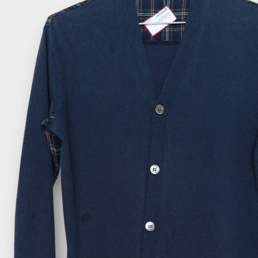 Comme des Garcons Homme Navy & Plaid Cardigan