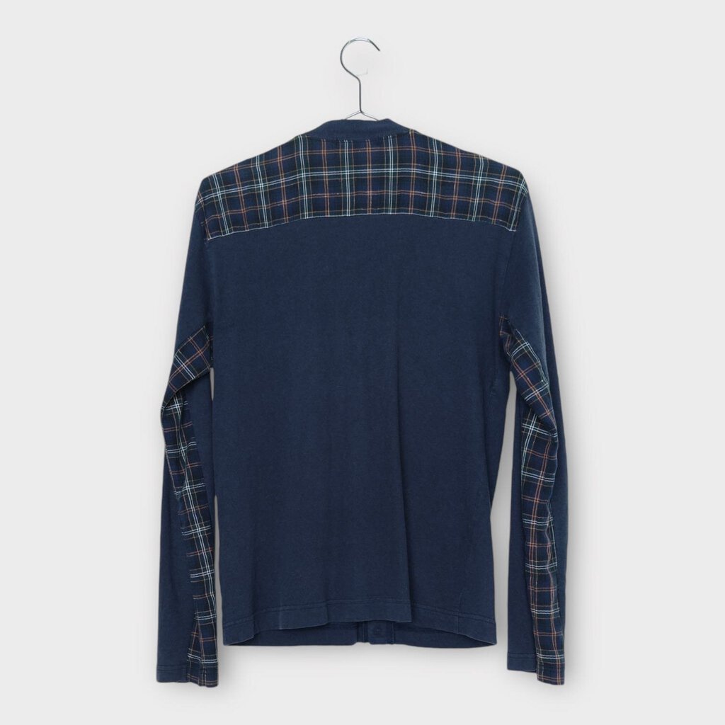 Comme des Garcons Homme Navy & Plaid Cardigan