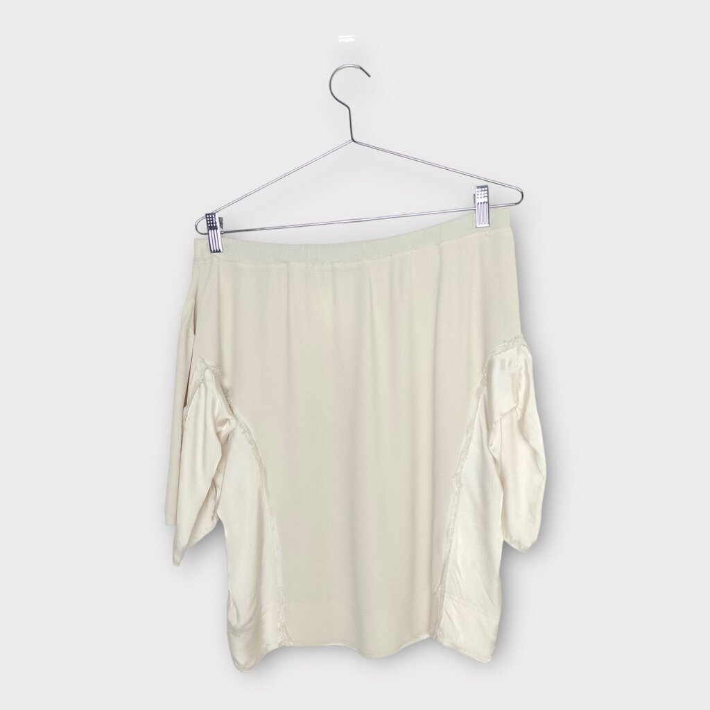 Prada Beige Silk Bow Neck Smock Top