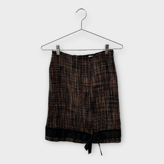 Prada Brown Tweed Midi Skirt